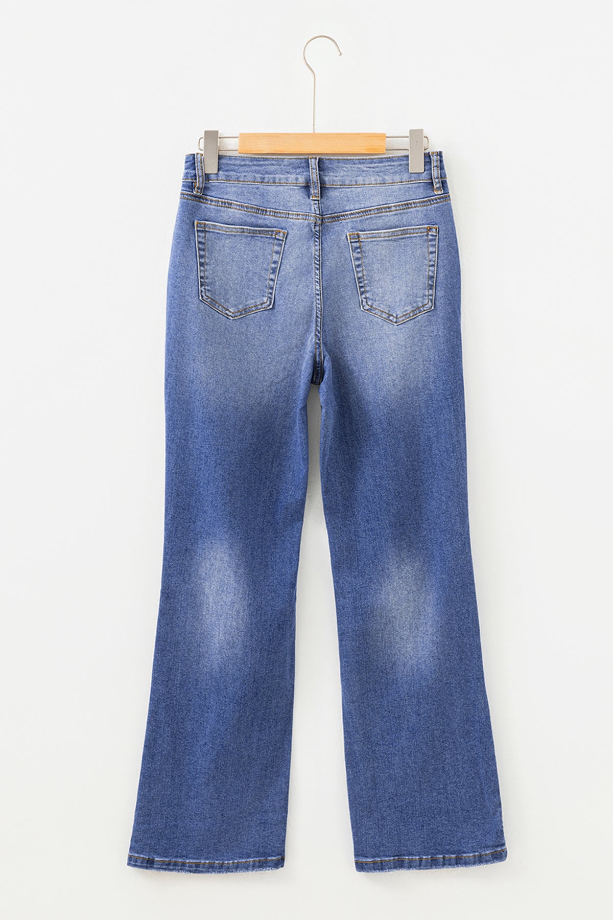 Myosotis Mid Rise Distressed Sneak Peek Straight Leg Jeans