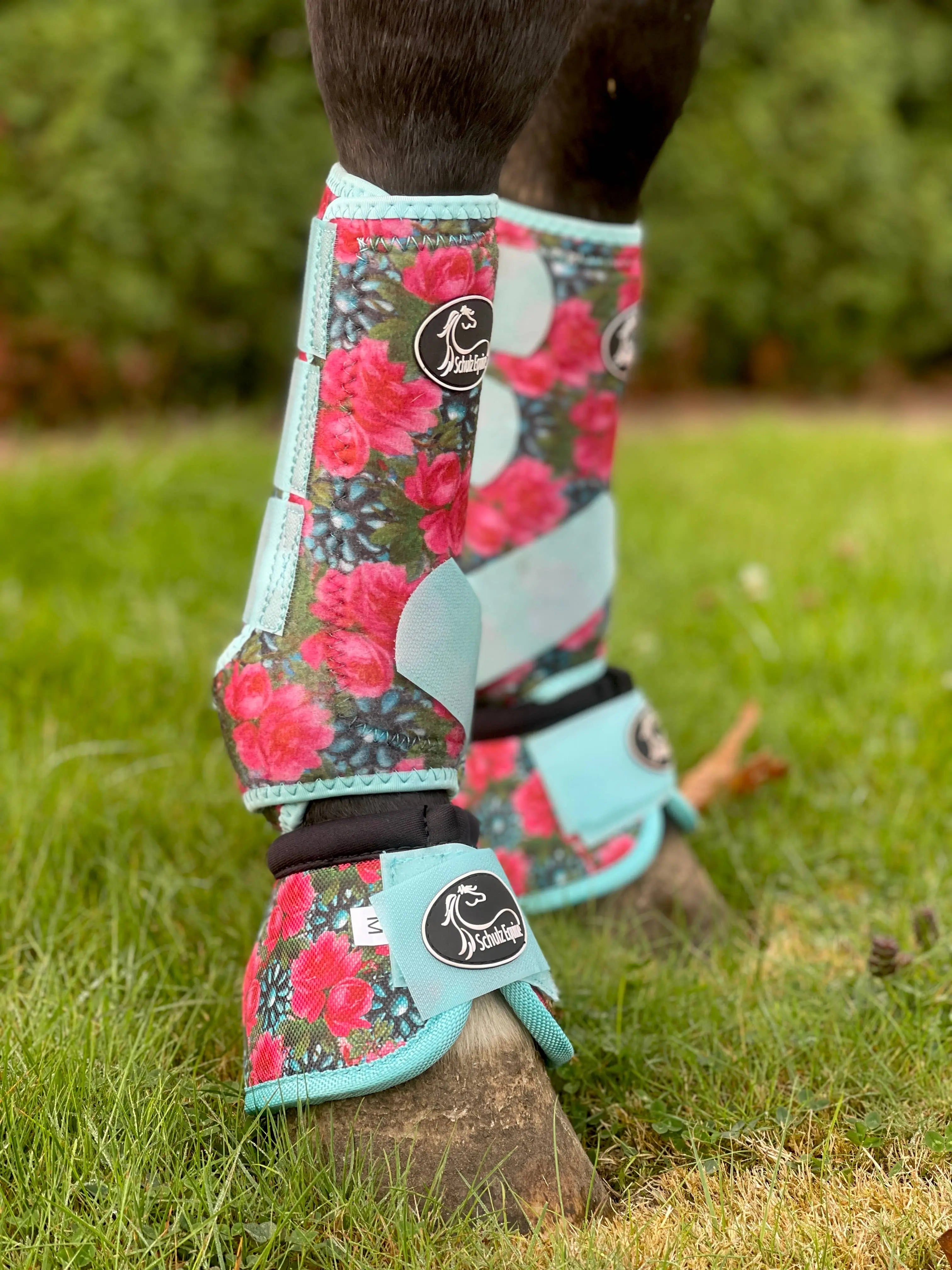 Turquoise Floral Bell Boots - 2 Pack