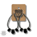 Western burnished bead and rhinestone teardrop earring