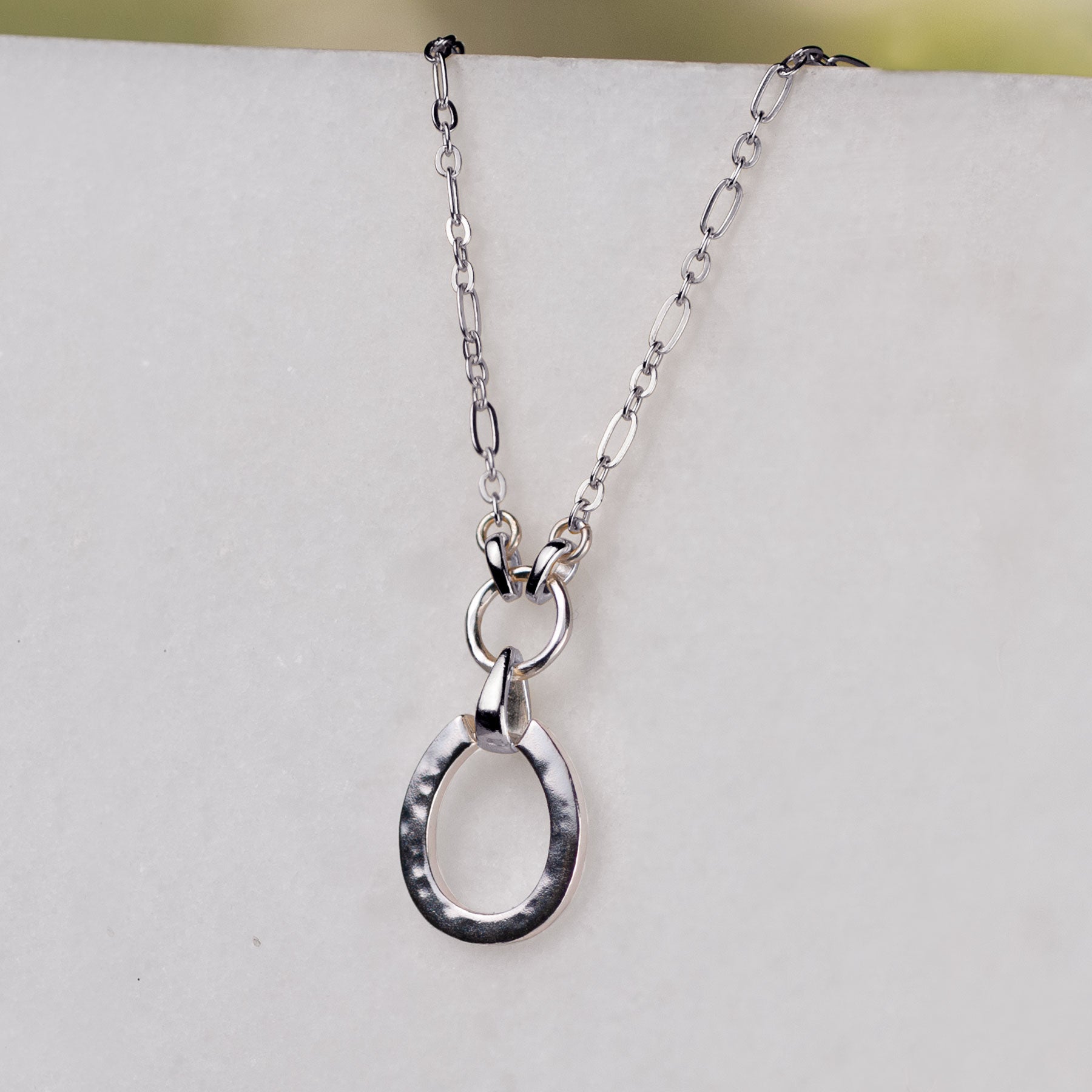 Equinox- Equestrian Horseshoe Necklace in Silver