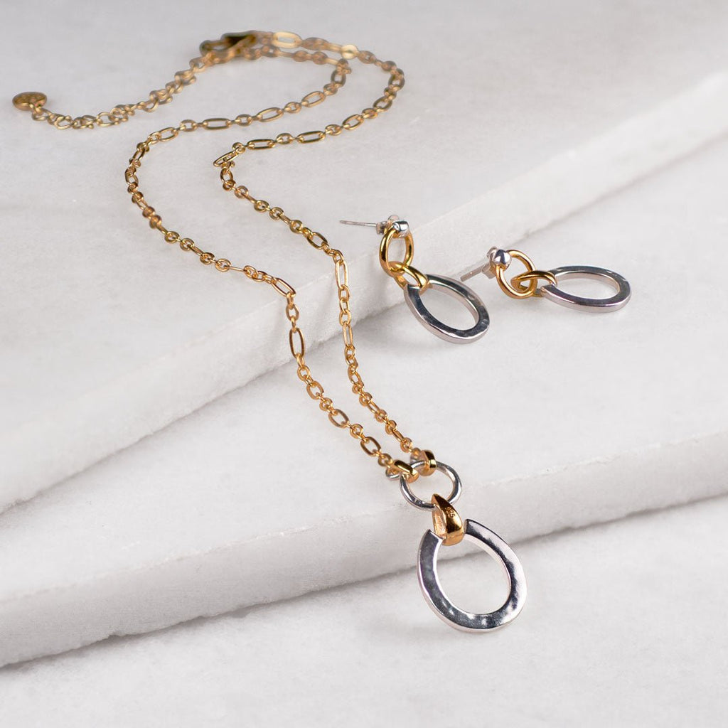 Equinox - Two Tone Equestrian Horseshoe Necklace