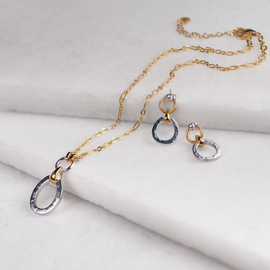 Equinox - Two Tone Equestrian Horseshoe Necklace