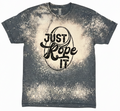 Just Rope It Bleached Western Tee | Hand-Distressed Dark Heather Grey Bella + Canvas 3001 | Rowdy Rowels Rodeo Graphic T-Shirt