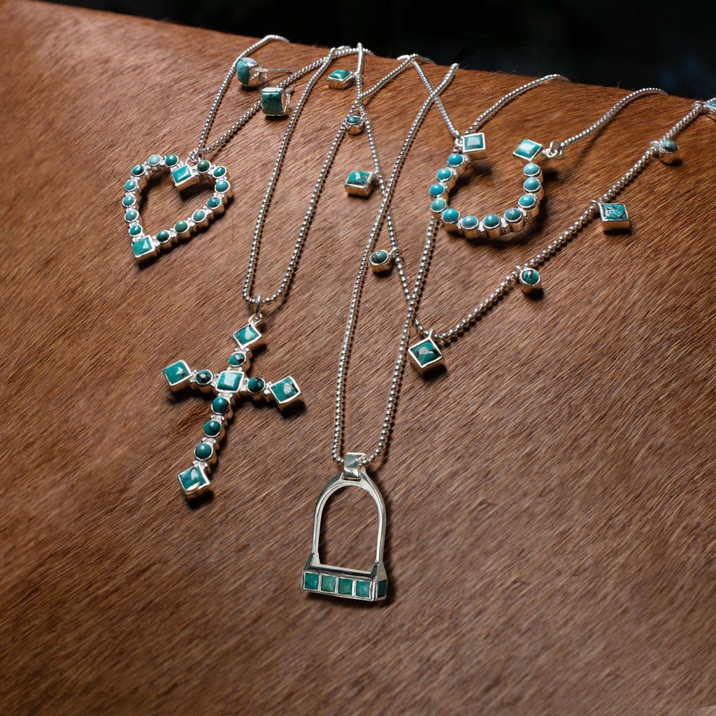 Keepsake - Turquoise Cross Necklace in Gold