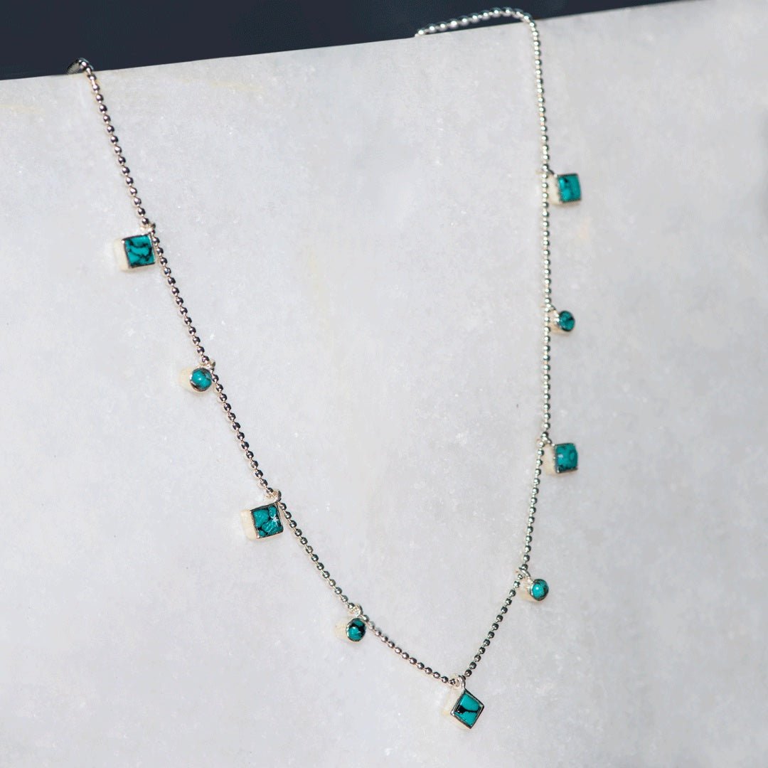 Keepsake - Turquoise Cross Necklace in Silver