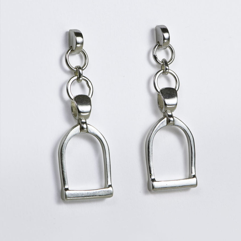 Langley - Equestrian Riding Stirrup Necklace in Silver