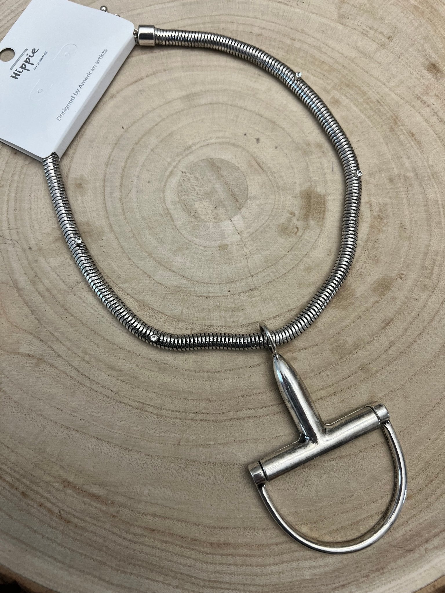 Silver Horse Bit Statement Necklace - Bold Western Equestrian Jewelry
