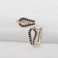 Levade - Moissanite Black Stone Sterling Silver Horseshoe Earring