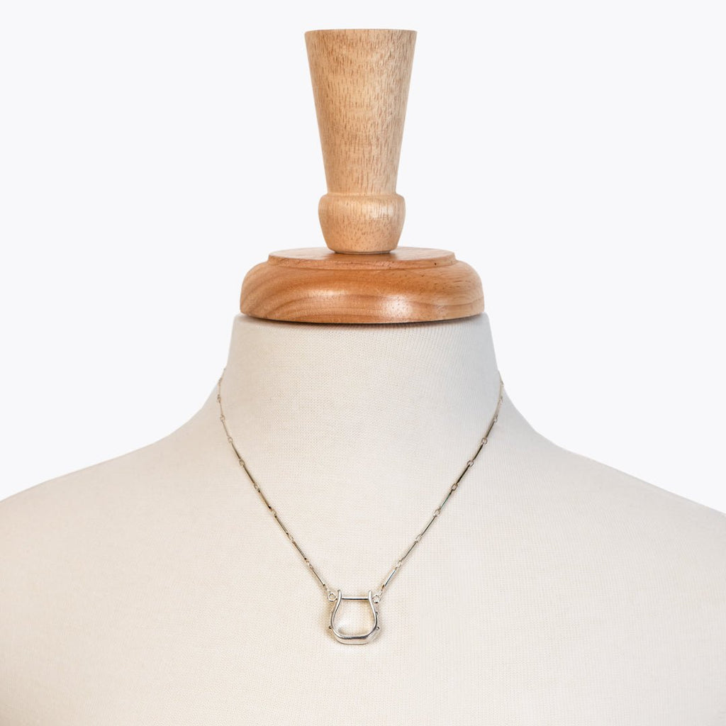 Mesa - Western Horse Stirrup Necklace in Gold