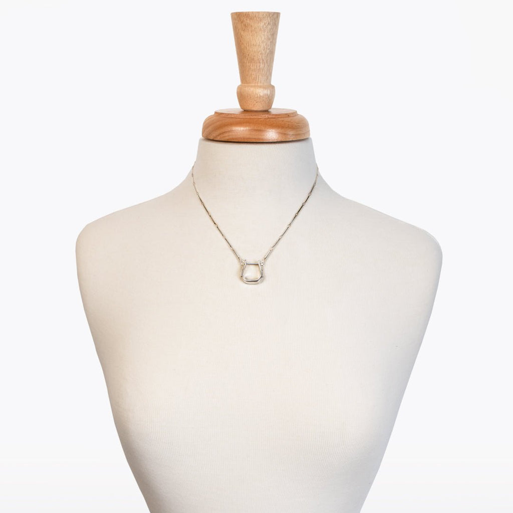 Mesa - Western Horse Stirrup Necklace in Gold