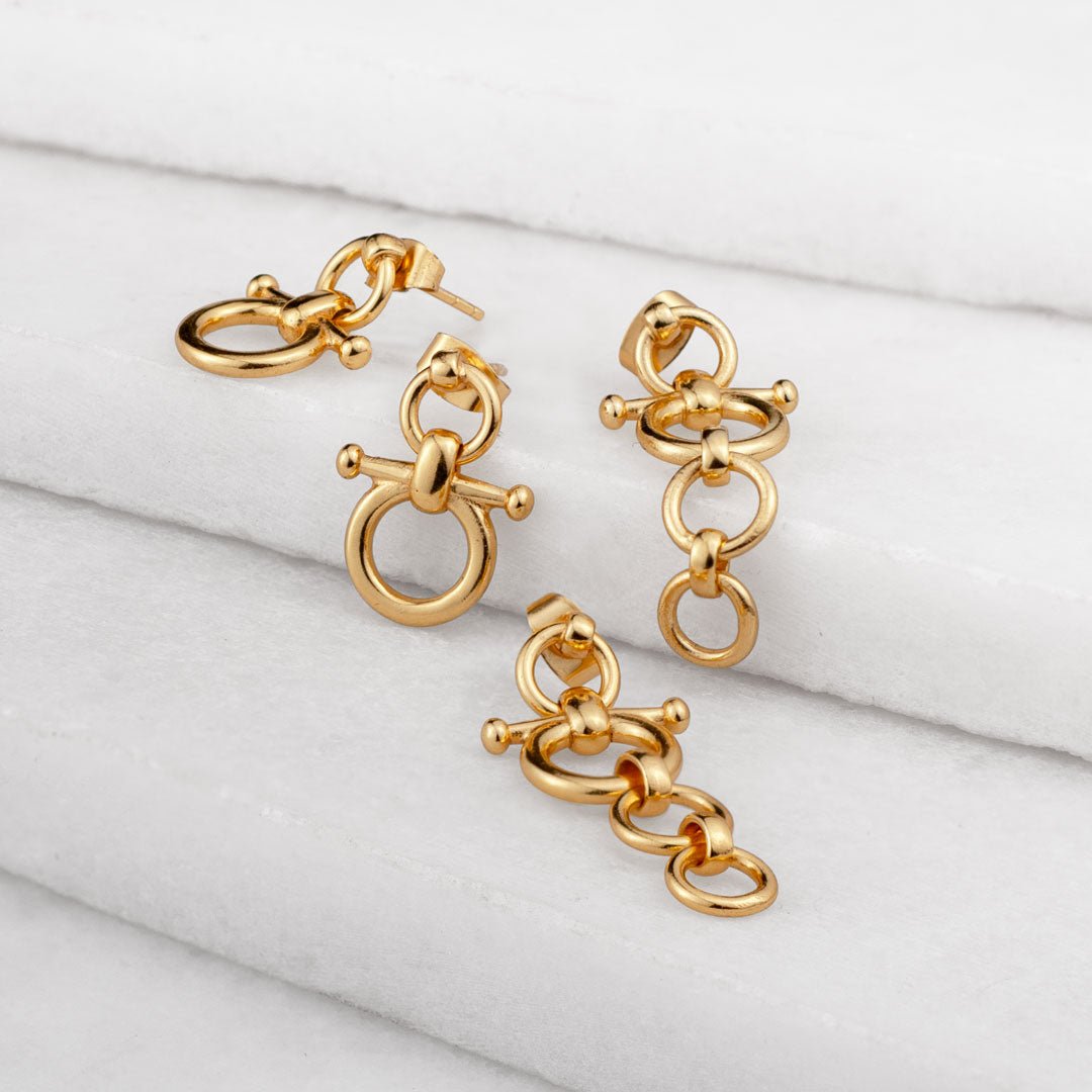 Ocala - Single Horse Bit Equestrian Earring in Gold