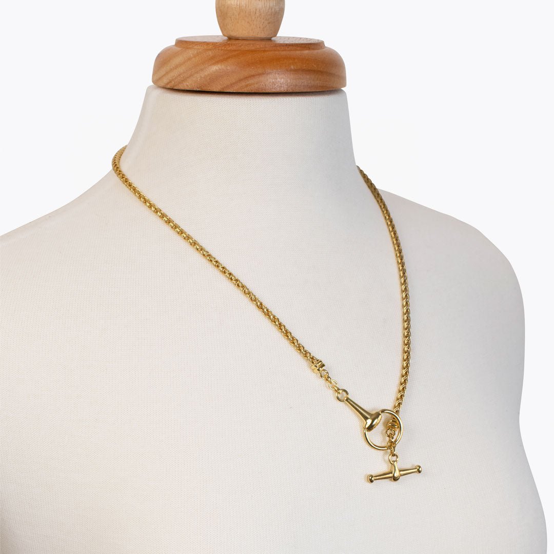 Odeza - Horse Bit Toggle Equestrian Necklace in Gold