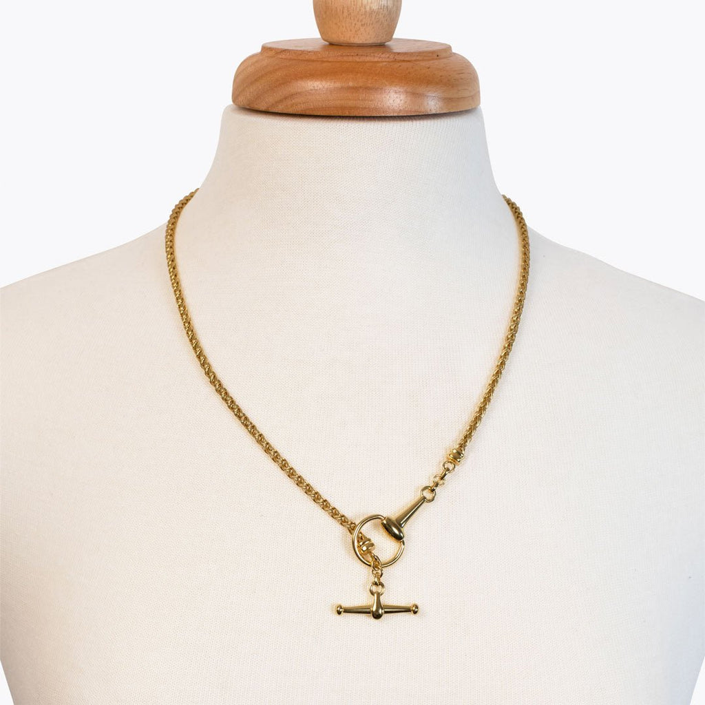 Odeza - Horse Bit Toggle Equestrian Necklace in Gold