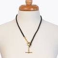 Odeza - Horse Bit Toggle Equestrian Necklace Black and Gold
