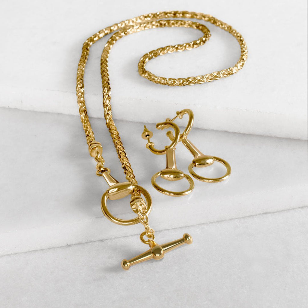 Odeza - Equestrian Horse Bit Earring in 14K Gold on Sterling Silver