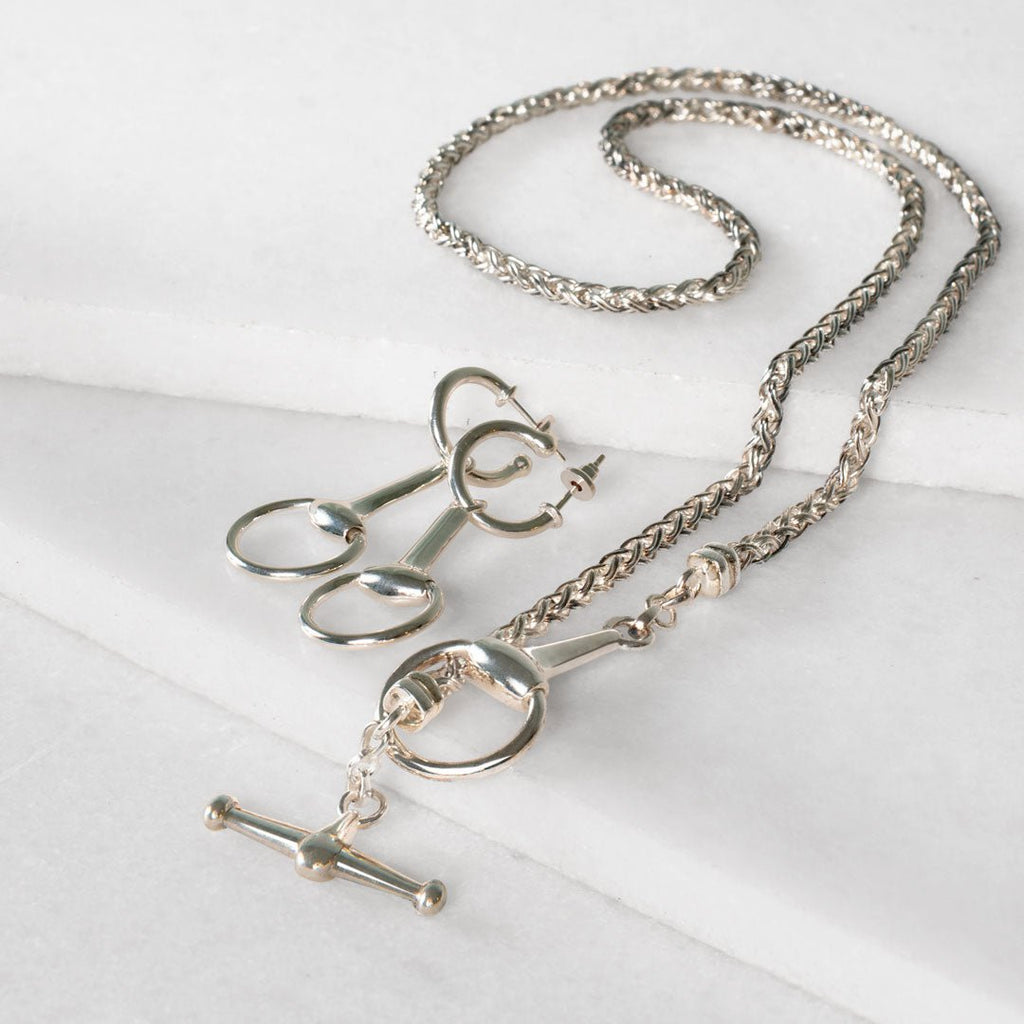 Odeza - Horse Bit Toggle Equestrian Necklace in Silver