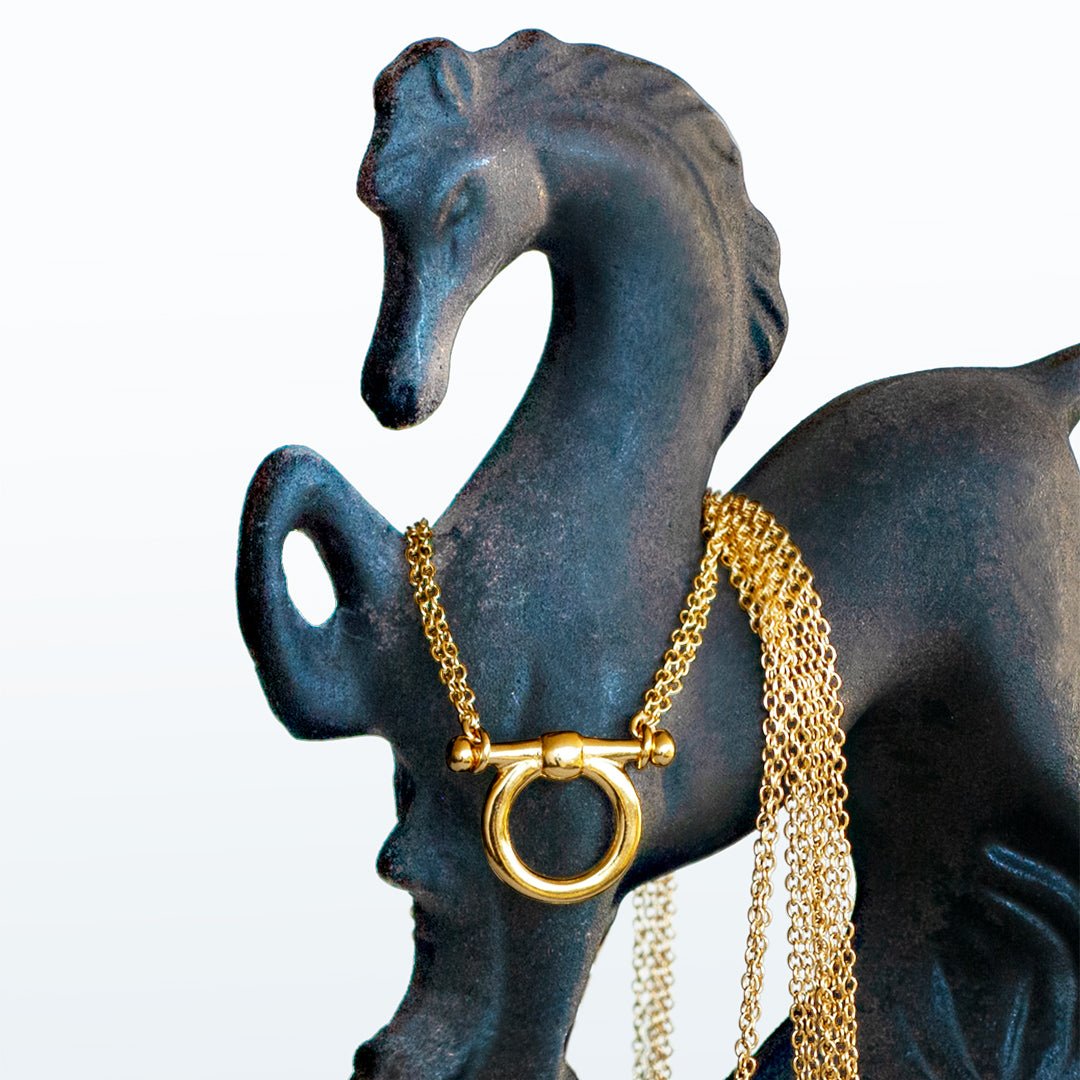 Orion - Equestrian Horse Bit Necklace in Gold