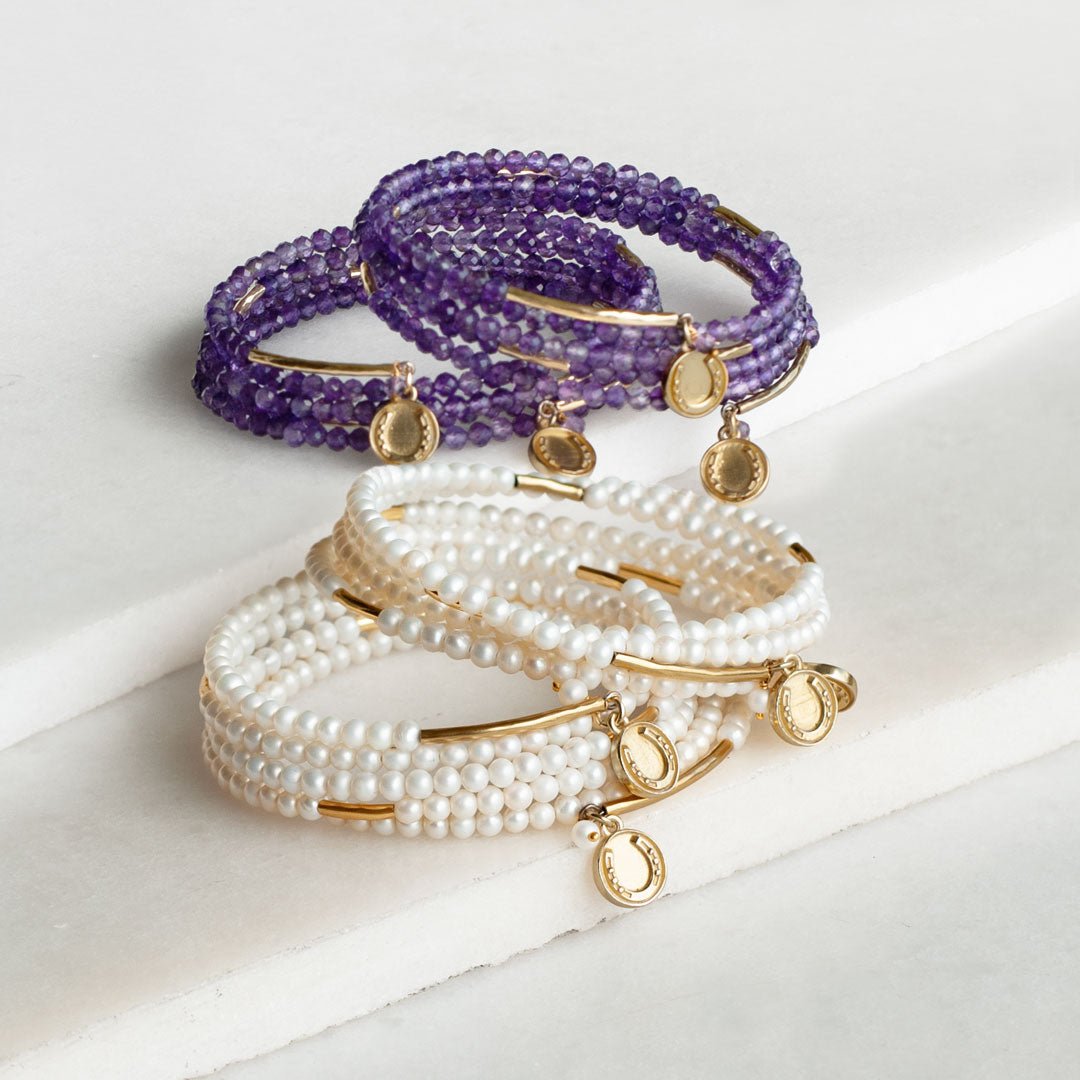 Prism - Amethyst Horseshoe Coin Earring