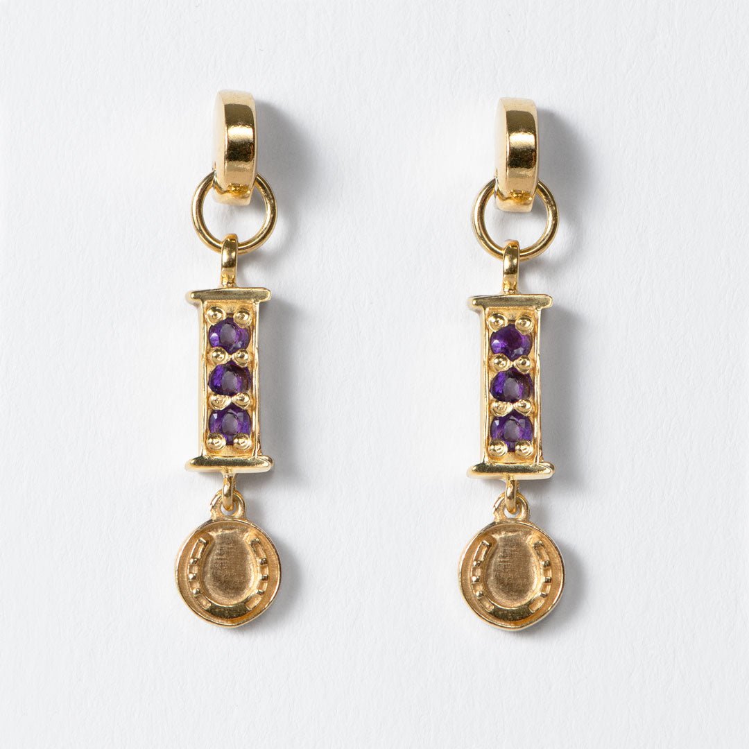 Prism - Amethyst Horseshoe Coin Earring