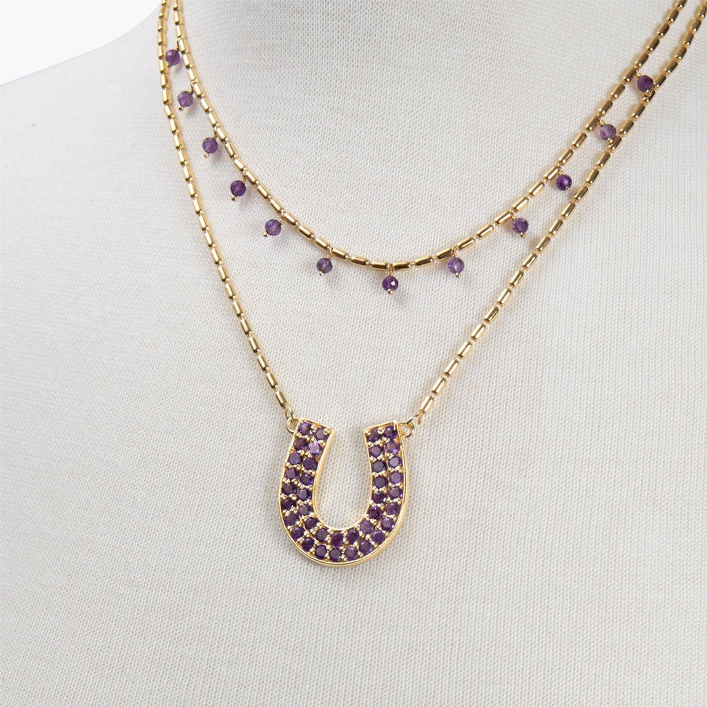Prism - Amethyst Horseshoe Coin Equestrian Bracelet