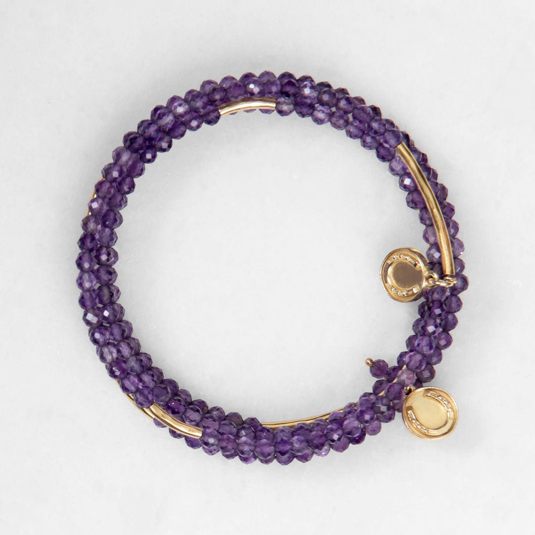 Prism - Amethyst Horseshoe Coin Equestrian Bracelet