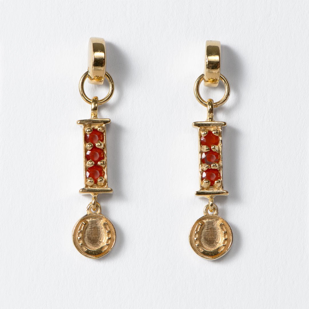 Prism - Carnelian Horseshoe Coin Earring
