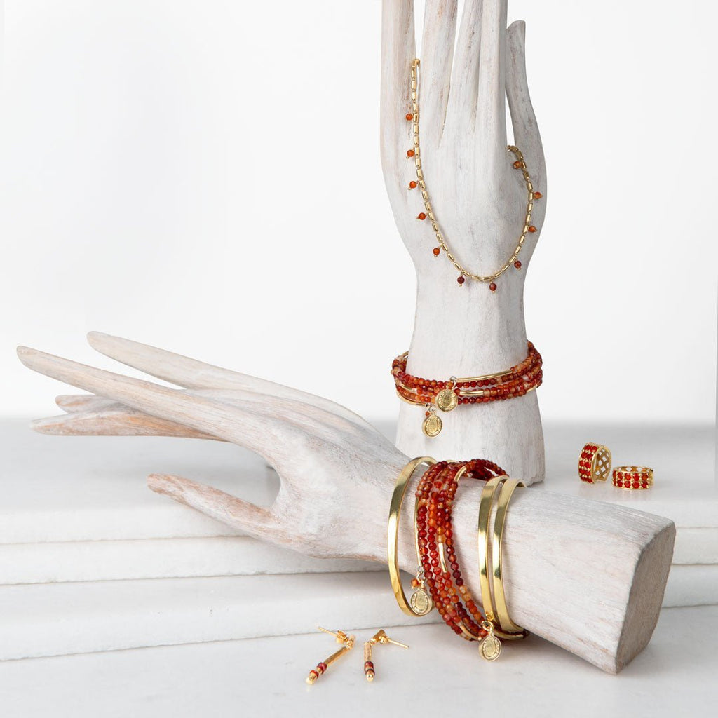 Prism - Carnelian Pave Horseshoe Earring