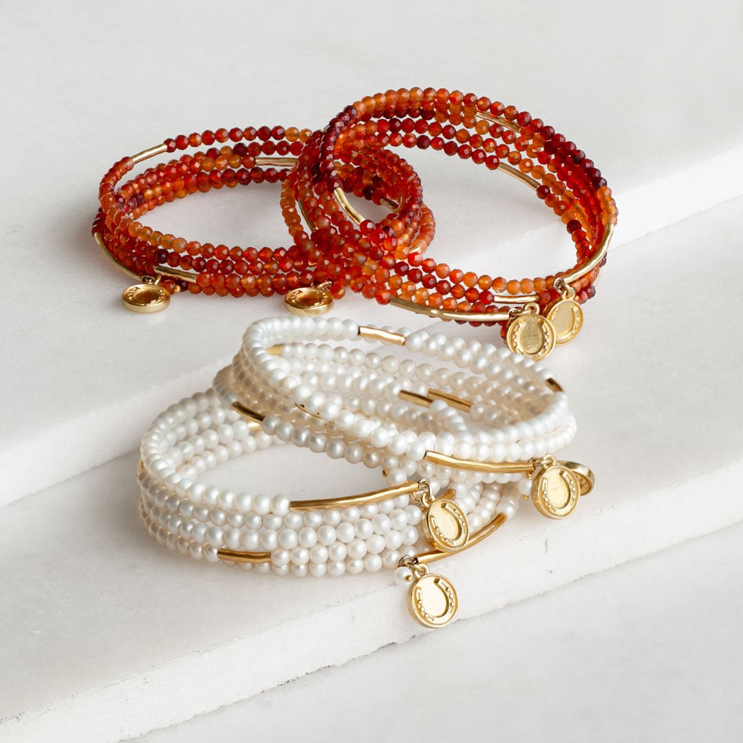 Prism - Carnelian Pave Horseshoe Earring