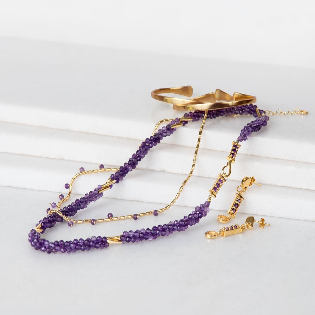 Prism - Linea Amethyst Equestrian Earring