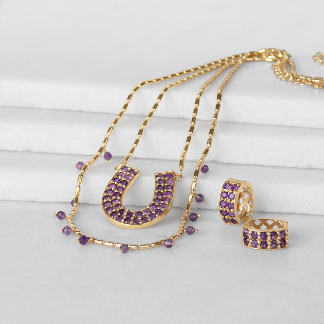Prism - Linea Amethyst Equestrian Earring