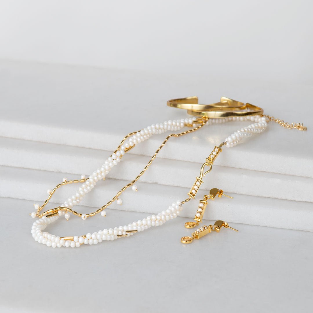 Prism - Pearl Pave Horseshoe Earring