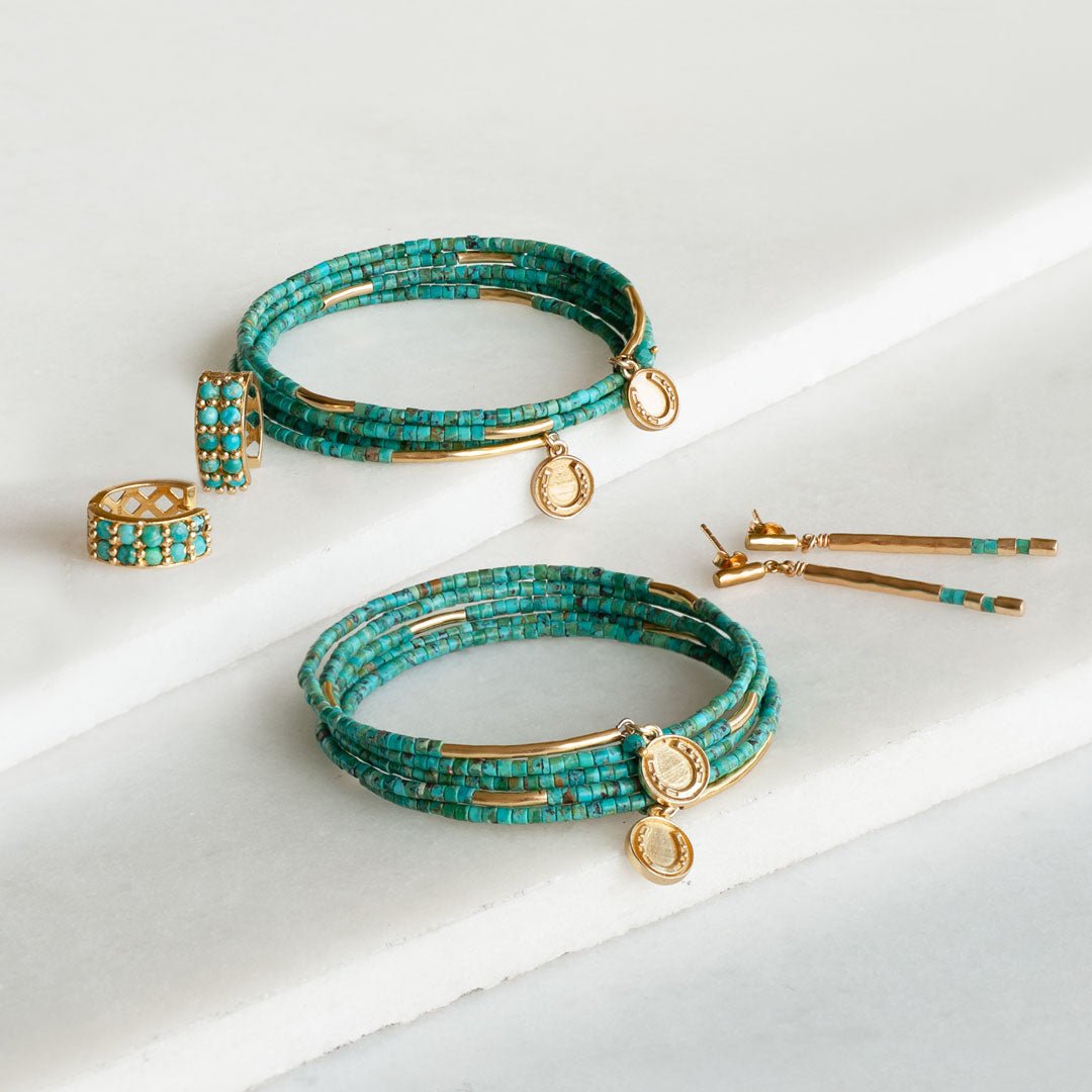 Prism - Turquoise Horseshoe Coin Equestrian Bracelet