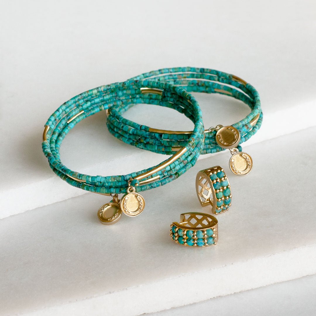 Prism - Turquoise Horseshoe Coin Equestrian Bracelet