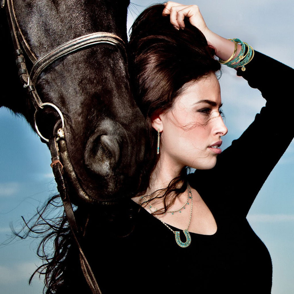 Prism - Linea Turquoise Equestrian Earring