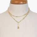 Roxy - Paperclip Chain w/ Horseshoe Coin - Large Link in Gold