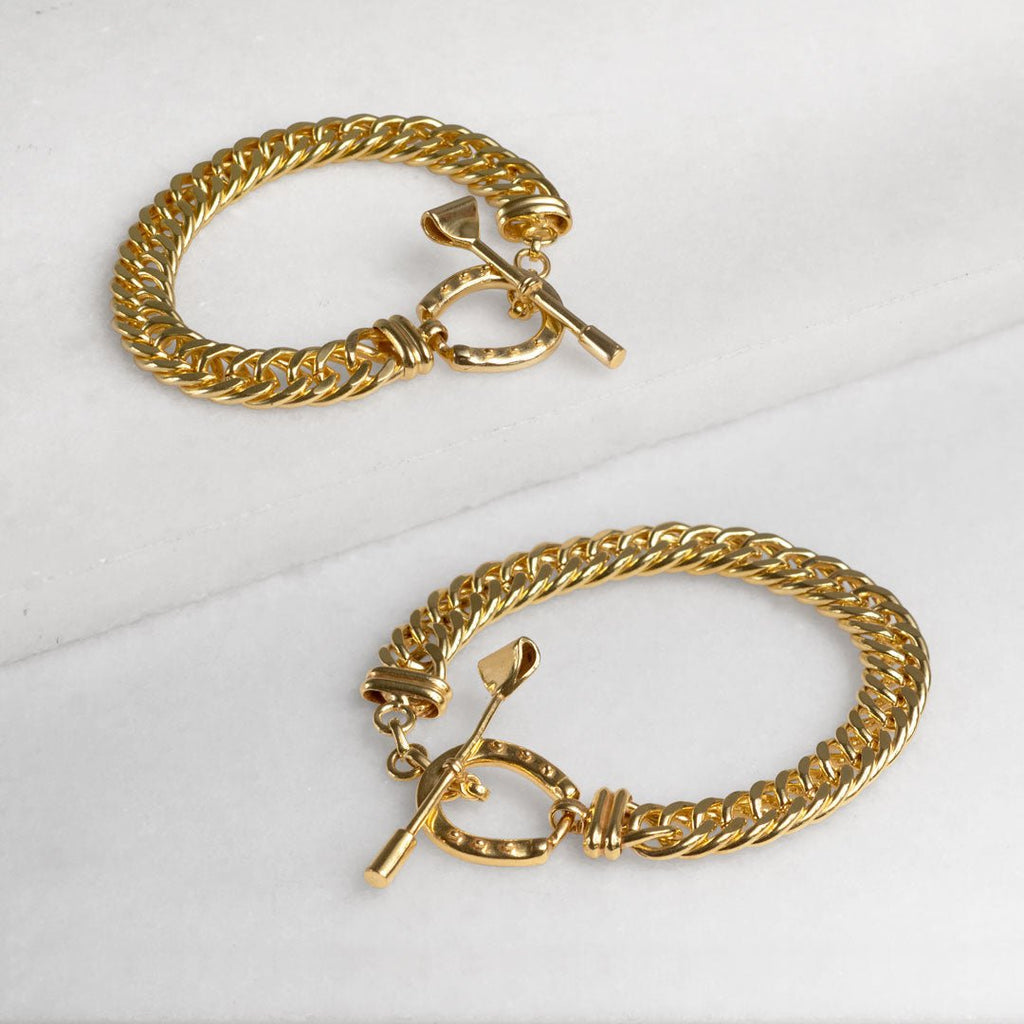 Cavaletti - T Bar Horseshoe Clasp Bracelet in Gold