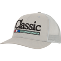 CLASSIC-Trucker Snapback Cap, Chain Stitch Logo - White
